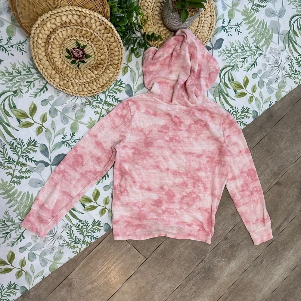 Old Navy Girls Tie Dye Plush Knit Tie Front pullover Hoodie Size Large